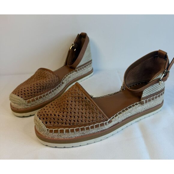 Vince Camuto Bredenna Espadrille Platform Sandals Size 8 Suede Brown Boho Ankle - Picture 1 of 12
